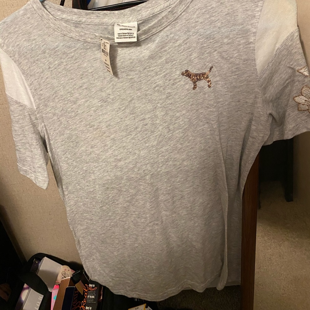 Victoria secret pink flower bling jogger and shirt
